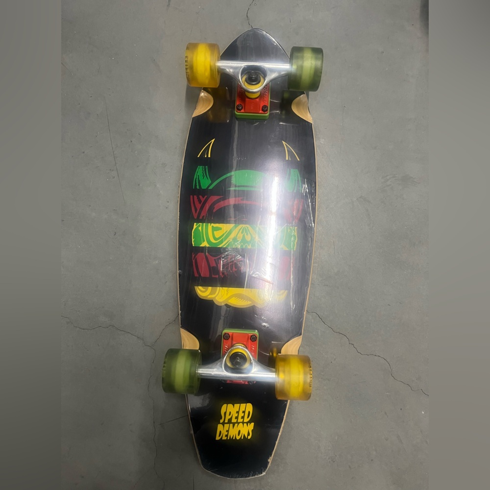 Kryptonics Speedo Yellow and Green skateboard.